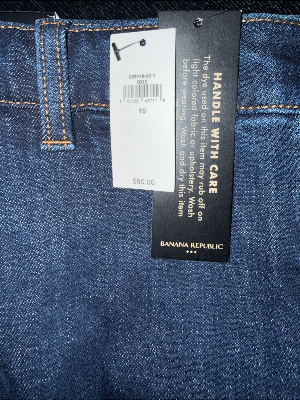 NWT! Banana Republic Maxi Split Skirt (dark wash) Sz 10 w/center front split. - Picture 8 of 12